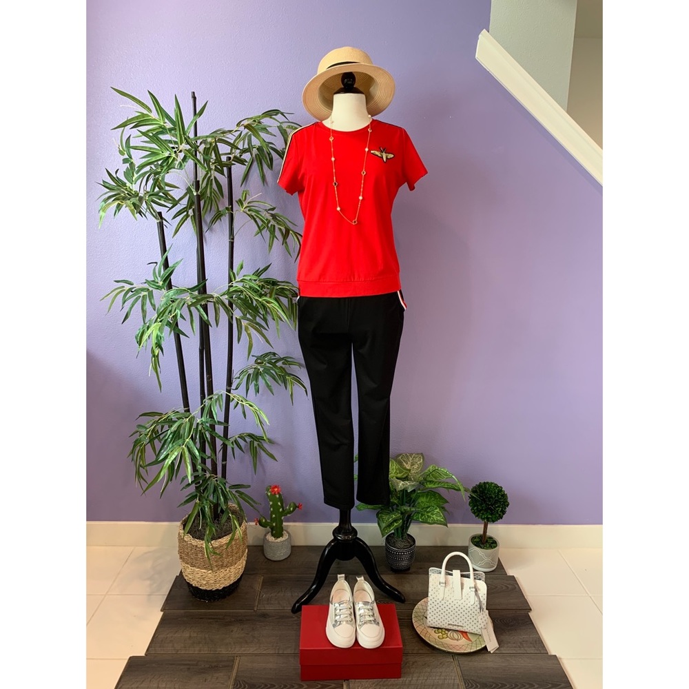 Italian Gold Embellished Cotton Tshirt
